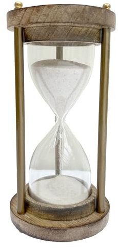 Vintage Glass Sand Timer in Wooden Stand | Traditional 2-Minute Egg Timer