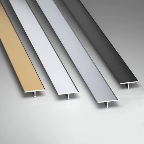 RTVGNSZSJL Forme De T Bandes De Transition De Bordure De Sol, Bande De Seuil Porte en Aluminium, Baguette Recouvrement De Sol, Découpable(Black,W6mm)