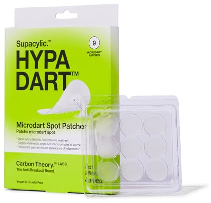 Carbon Theory Hypa Dart Salicylic Acid Patches 9 Pack | Microdart Technology for Deeper More Targeted Treatment. Reduces and Minimises Whiteheads and Blemishes with Salicylic Acid.
