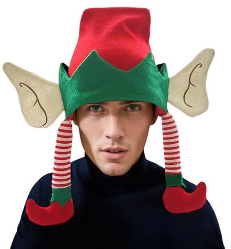 Rrongwn Weihnachtsmütze Weihnachtsmann Hut Glaubte Elfen Hut Headwear Weihnachtsfeier Bevorzugt Foto Requisiten Weihnachtselfenhut Mit Ohren Weihnachten Elf Mütze Kinder Weihnachtsmütze