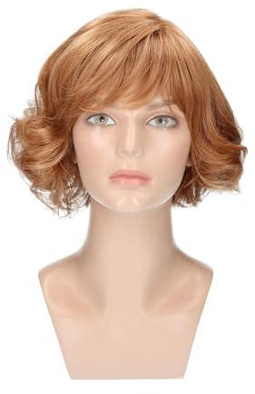 Perücke Biarritz - Gelockter French-Bob mit Pony, handgeknüpftem Scheitel & unsichtbarem Haaransatz für natürlichen Look
