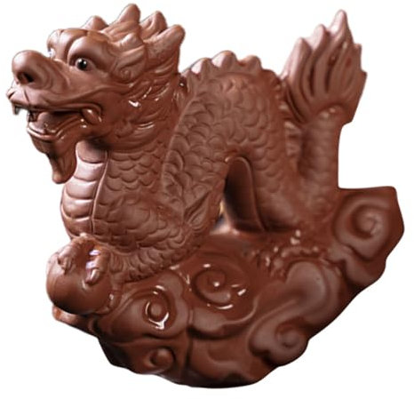 Cabilock Figurine Dragon Chinois Pourpre Sculptée Main Décoration De Bureau Compacte Et Cadeau Maison Et Nouvel an Feng Shui
