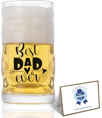 ZHENGYAOYANG Boccale da birra da 590 ml con manico, bicchiere da birra personalizzato con il miglior papà di sempre, regalo per la festa del papà per papà, nonno, marito, suocero e patrigno