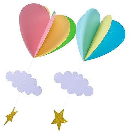 CAXUSD 2 Stk Heißluftballon Dekoration Abschlussball Herz Schillernde Tassen Inhaber Mittelstücke Für Den Tisch Partydekorationen Junggesellinnenabschied Streamer Bausatz Lametta Papier