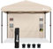 Sekey One-Touch Pop Up Pavillon 3x3 m Wasserdicht Stabil Winterfest mit Seitenteile, Faltpavillon 3x3m mit Verdickten Röhren, Partyzelt Pavillion Gartenzelt Klappbar für Camping Festival Party, Khaki