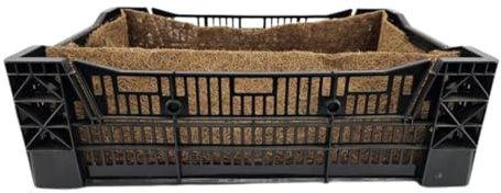 Iflo Stapelbare Pflanzkörbe mit Kokos-Einlegematten – Robust, Vielseitig & Ideal für Teichpflanzen (60x40x20 cm) (1 Stapel Box+ Kokos-Einlegematten)