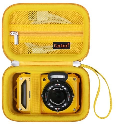 Canboc Carrying Case for Kodak PIXPRO WPZ2 Rugged Waterproof Digital Camera, Mesh Pocket fits USB Cable, Yellow (Case Only)