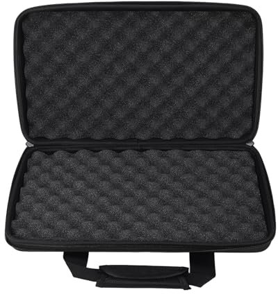 Hiraith DJ Controller Case, Portable Hard Case with Cushioning Sponge, Double Zippers, Convenient Handle for DDJ-FLX4, DDJ-400, DDJ-SB2, DDJ-SB3, DDJ-RB, EVA Material, 50x30x8cm