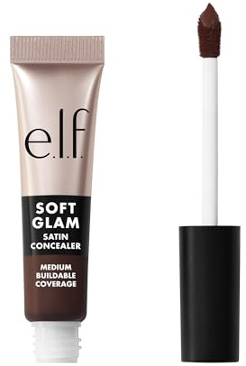 e.l.f. Soft Glam Satin Concealer, mittlere Deckkraft für Unreinheiten und Augenpartie, setzt sich nicht ab, langanhaltend, vegan und tierversuchsfrei, 65 Rich Neutral