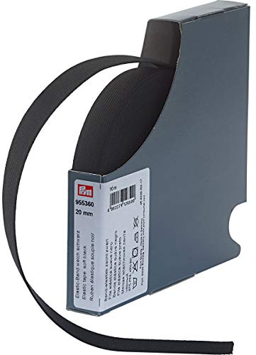 Prym 955360 Elastic-Band weich 20 mm schwarz, 57 Prozent PES 43 Prozent ED