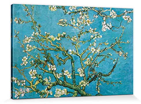 1art1 Vincent Van Gogh Poster Blühende Mandelbaumzweige, 1890 Bilder Leinwand-Bild Auf Keilrahmen | XXL-Wandbild Poster Kunstdruck Als Leinwandbild 120x80 cm