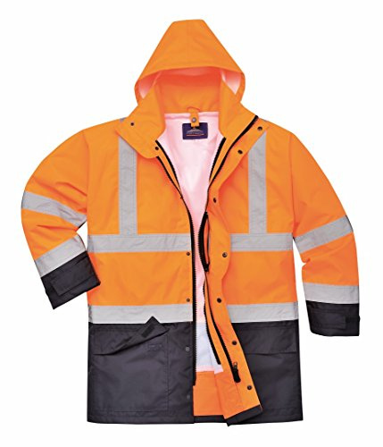 Portwest S768 Hi-Vis 5-in-1 Contrast Executive Jacket Long Sleeve Crew Neck | Orange/Navy, Large, EN ISO 20471 Class 3, EN 343 Class 3:1, EN 342, Regular Fit, Reflective Tape, Waterproof with Taped Seams