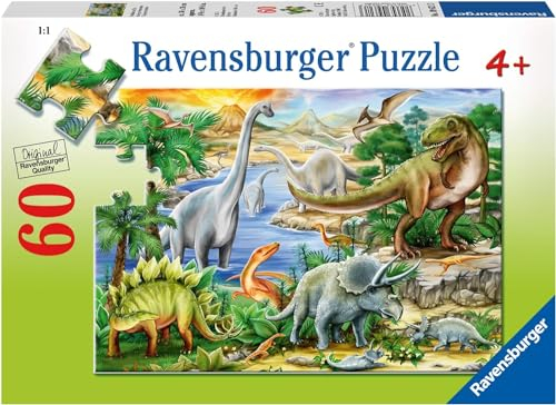 Ravensburger Prehistoric Dinosaur Life 60 Piece Jigsaw Puzzle for Kids Age 4+