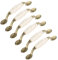 Creatwls 6pcs Antique Furniture Knobs and Handles Marble Ceramic Handle for Kitchen Cupboards Cabinet Door knobs Drawer Pulls
