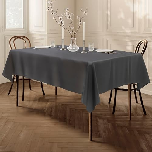 Home Direct Extra Large Rectangular Fabric Tablecloth 140x240cm 55x94 Grey Dark