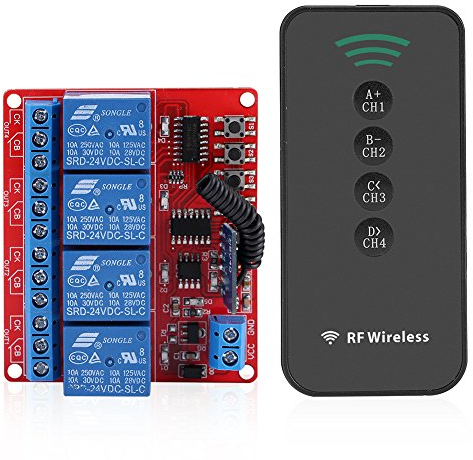 4CH Drahtlose Fernbedienung Schalter Lernen Intelligente Modul Relais Empfänger 4-Taste RF Sender Home Tür Kit 433MHz