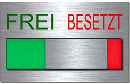 1 Stk. MINI-Frei-Besetzt-Hinweisschild-Schild-mit Schieber aus Edelstahl-Türschild-Büroschild-80 x 50 x 2 mm-Aluminium Edelstahloptik silber mattgebürstet 1910-49