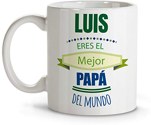 LolaPix Taza desayuno personalizada con nombre. Regalo personalizado. Día del Padre. Varios diseños. Papá Eres