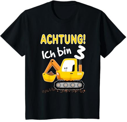 Kinder Bagger T-Shirt 3. Geburtstag Jungen 3 Jahre Shirt Baustelle T-Shirt