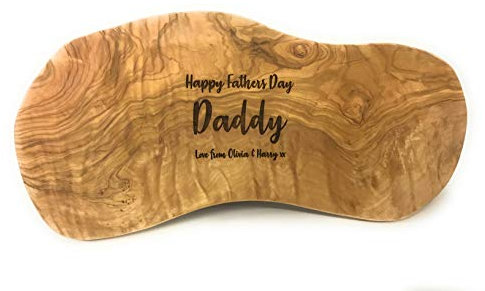 Personalised Olive Wood Dad/Daddy Chopping Board 5 Sizes - Perfect Father's Day Birthday Gift (40.)