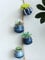 Xihaoer Ensemble de jardinières suspendues en céramique Lumineuse Pastel à 4 Pots (Bleu)