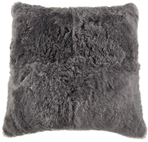 generisch Lammfell Bodenkissen Pouf 80 x 80 cm grau XXL Lammfell Sitzkissen aus echtem Island Lammfell von KUHFELLE online