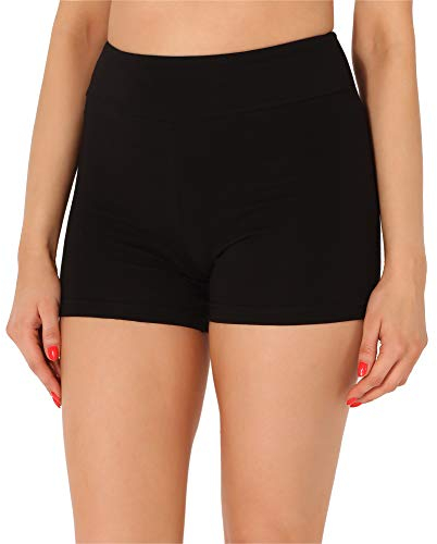 Merry Style Damen Shorts Radlerhose Unterhose Hotpants Kurze Hose Boxershorts aus Baumwolle MS10-359(Schwarz,M)