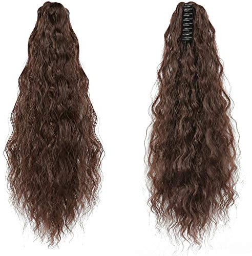 Amyseller 22inch Lockige Haarteil Hair Piece Pferdeschwanz Zopf Ponytail Haarverlängerung Synthetische Haarspange für frauen dame 4#