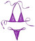MSemis Maillot de Bain 2 Pièces Femme Sexy Mini Bikini Transparent String Ficelle et Soutien-Gorge Taille Réglable Violet Taille Unique