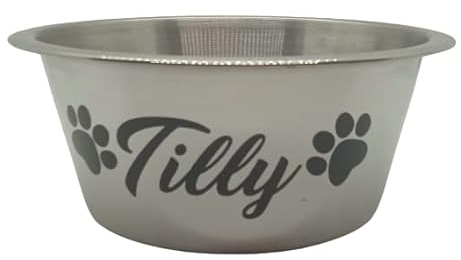 Personalised Pet Name x2 Vinyl Decal Stickers Multiple Colours for Cat/Dog Bowl/Bed