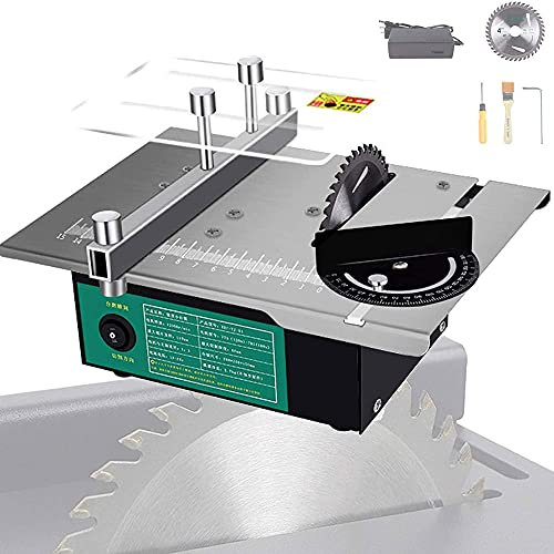 Mini Table Saw, Electric Bench Saw Cutting Depth 40mm,Can Polished, Carved and Drilled for Wood, Metal, Plastic Cutting DIY Model Making Mini Chainsaw