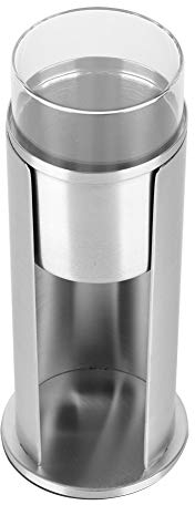 Alvinlite Support de coton-tige cosmétique, démaquillants, tampons en acier inoxydable argenté, organisateur conteneur distributeur de stockage avec couvercle