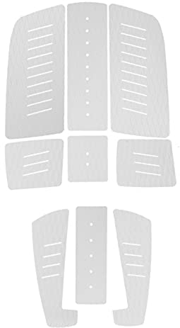 Surf Anti-Rutsch-Matte, Tail Pad Mat Anti-Rutsch-Komfortable wasserdichte Surf Traction Deck Grip Light für Surfbretter für Longboard Paddle Board(Weiß)