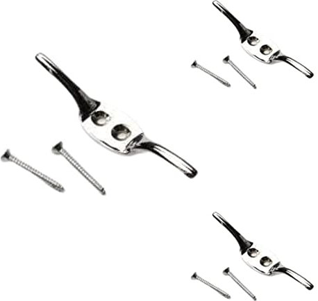Chrome Cleat Hooks Roman Blind Tie Back Chrome Cord Hooks Washing Line Tie Downs Curtain Blind Cleat Hook Pack of 4.