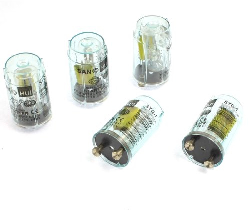 Ruilogod 5 stücke Klarer blauer Kunststoffabdeckungszylinder Fluoreszenz T Light Lampenstarter 4-65W