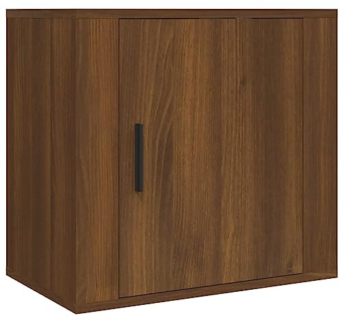 vidaXL Wall-mounted Bedside Cabinet Bedroom Furniture Floating Bedside Wall Unit Floating Nightstand Wall Bedside Cabinet for Next to Bed Brown Oak