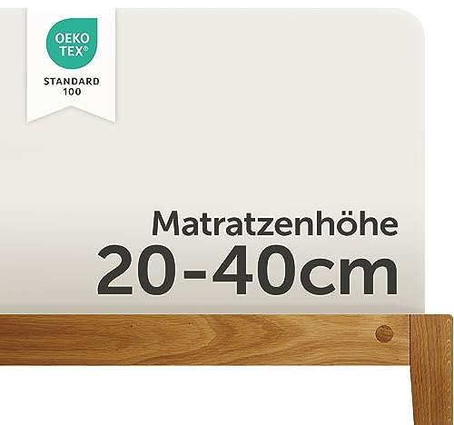 Blumtal Luxus Boxspringbett Spannbettlaken 180x200cm - 200x220, bis 40cm Höhe - Oeko-Tex Zertifizierte Baumwoll Bettlaken - 180x200 I 180x220 I 200x200 für Boxspring- & Wasserbett, Ivory