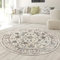Teppich-Traum Orientteppich mit Pflanzen Verzierungen & Ornamenten in Creme Größe 200 cm Rund