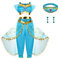 Foierp Jasmine Kostüm für Kinder mit Prinzessin Jasmine Dress Up Mädchen Fancy Kleider Weihnachten Halloween Cosplay Party Outfits