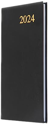 Collins Debden Collins Essentieller Terminplaner, Wochenplaner 2024–2024, Planer, Tagebuch, Soft-Touch, flexibler Einband, kleiner Taschenkalender 2024 (Schwarz)
