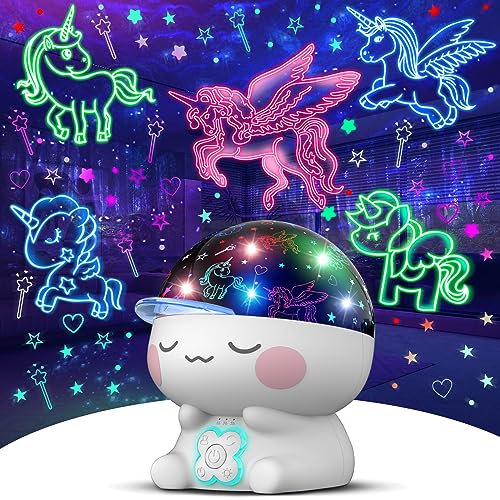 CHENFAN Unicorn Night Light Projector for 2-8 Years Old Girls.Unicorns Gifts for Girls Age 6-8.Unicorn Projection Kids Toys for 3-5 5-7 Year Olds Girls.Girls Toys Age 8-10