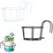 Yhuasia 2 Stück Aufhängen Blumentopf Halterung, Metallpflanzenkorb, Blumenregal aus Eisen, Zaun Wand Hängende Eisenrahmen Blumenständer, für Balkon und Garten (20 cm)