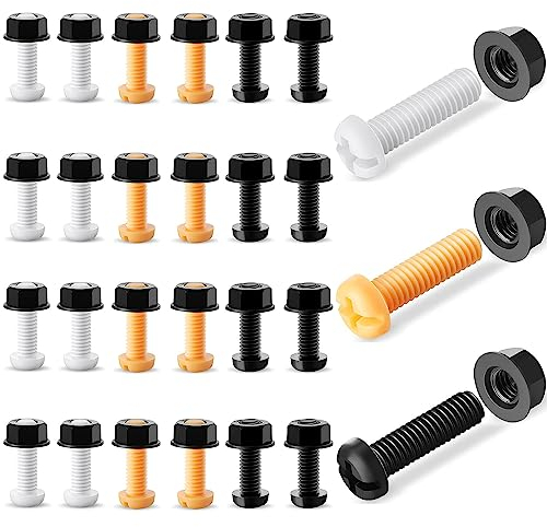24 Sets Number Plate Screws & Caps - Durable Car Accessories for License Plates