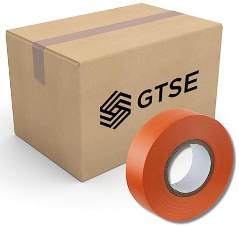 GTSE Orange Electrical Tape, 19mm x 20m, Bulk Box of 50 Rolls, Strong Self-Adhesive PVC Insulation Tape for Insulating, Repairing and Protecting Electrical
