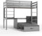 Flair Furnishings Noomi - High Sleeper with Sofa Bed, Desk & Storage, Heavy Duty & Space Saving (Grey & Pink)