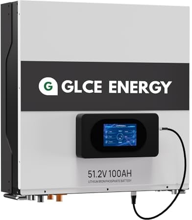 Batterie Lithium 48V 100Ah LiFePO4, GLCE ENERGY Murale Deep Cycles LifePo4 Batterie,Support Séries et Parallèles,10 Ans de Vie de Batterie pour Applications Solaire Photovoltaïque,Camper,Bateau,etc.