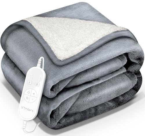 sinnlein® Coperta Elettrica 200x180cm con spegnimento automatico | 9 Livelli di Riscaldamento, Timer, Riscaldamento Rapido, Per Divano, Letto