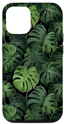 Monstera Zimmerpflanzen Pflanze Muster Grün Blumen Vintage Hülle für iPhone 12/12 Pro