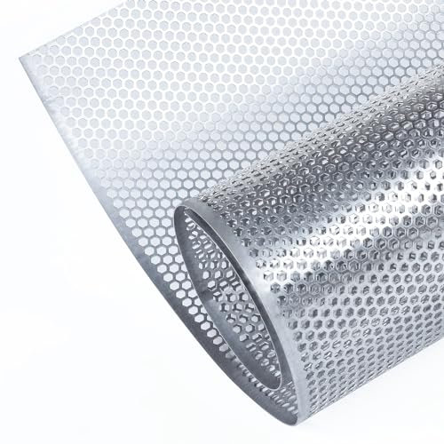 AggAuto Griglia per auto, da 100 x 33 cm, con foro a rombo da 6 x 2 mm, in lega di alluminio, universale, griglia per radiatore, di colore argento
