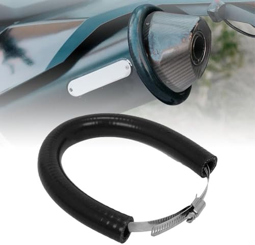 JFG RACING 64 cm/25,2 Protection Pot Echappement Moto,Protection Collier Echappement Réglable Universelle pour Pit Dirt Bike Motocross Supermoto Enduro Scooter Noir